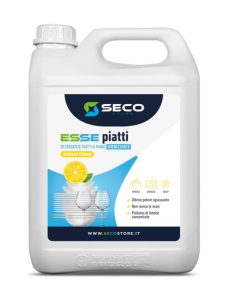 Secostore ESSE PIATTI detergente piatti a mano neutro igienizzante profumato al limone 5 litri