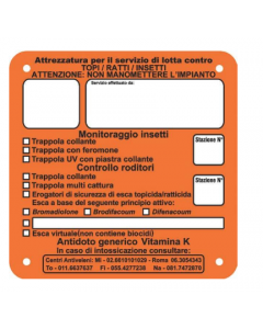ORMA Cartello di segnalazione trappole roditori e insetti
