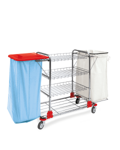 VDM ELBA 2 carrello portabiancheria in acciaio cromato dimensioni 140 x 44 x 105h