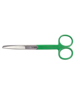 Forbici rette con punte alterne in acciaio inox 14 cm anelli verdi Gima