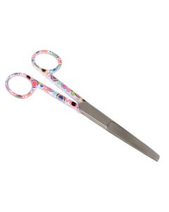 Forbici rette con punte alterne in acciaio inox 14 cm anelli fantasia bolle Gima