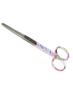 Forbici rette con punte alterne in acciaio inox 14 cm anelli fantasia bolle Gima