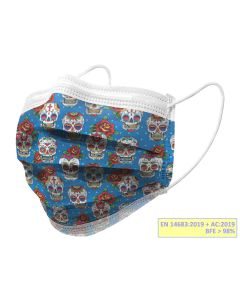 Mascherine Chirurgiche filtranti IIR teschi adulti Gisafe Gima Conf. 10 pezzi