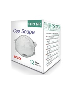 Mascherine FFP 3 a conchiglia CUP SHAPE senza valvola Gima conf. 12 pezzi