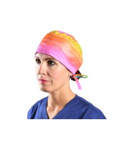 Cappellino chirurgico sala operatoria fantasia arcobaleno taglia M Gima