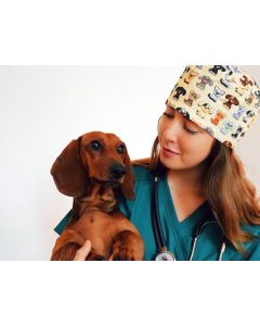 Cappellino chirurgico sala operatoria fantasia pet taglia M Gima