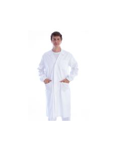 Camice medico unisex con bottoni automatici cotone/poliestere taglia L bianco Gima
