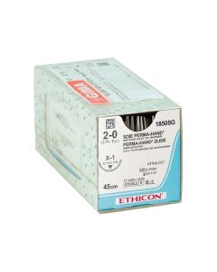 Sutura in seta intrecciata non assorbibile Ethicon Perma-Hand 2/0 ago 22 mm 12 pezzi