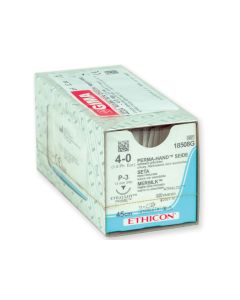 Sutura in seta intrecciata non assorbibile Ethicon Perma-Hand 4/0 ago 13 mm 12 pezzi