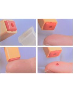 Lancette di sicurezza ago automatico calibro 22G, colore arancio, conf. 100 pezzi