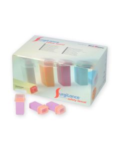 Lancette di sicurezza ago automatico calibro 21G, colore rosa, conf. 100 pezzi