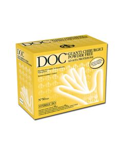 Gardening guanto chirurgico sterile monouso in lattice SENZA POLVERE taglia 6,5 conf. 50 pezzi