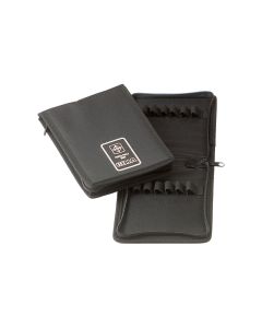 Mini portafiale con zip in nylon colore nero