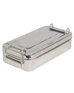 SCATOLA PORTASTRUMENTI IN ACCIAIO INOX 20x10x4,5 cm con manici