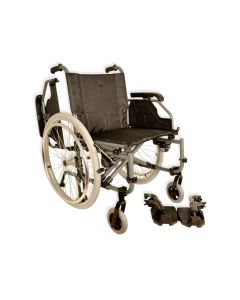 CARROZZINA KING ALLUMINIO GIMA - seduta 46 cm in tessuto nero