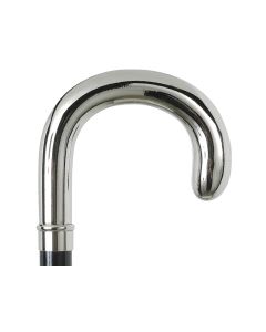 BASTONE IN LEGNO "LEONARDO"  con manico in metallo curvo 