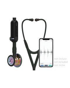 3M LITTMANN STETOSCOPIO CORE DIGITAL 8572 colore nero con finiture arcobaleno brillanti 