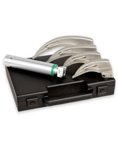 Set laringoscopio F.O. adulti GIMA Green 3,5 V LED (lame Mc Intosh 1-2-3-4)