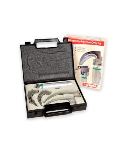 Set laringoscopio F.O. adulti GIMA Green 3,5 V LED (lame Mc Intosh 1-2-3-4)