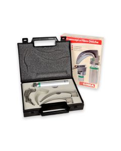 Set laringoscopio F.O. adulti GIMA Green 2,5 V xenon/alogeno (lame Miller 2-3-4)
