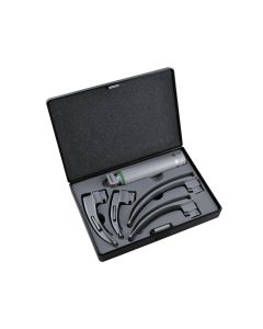 Set laringoscopio F.O. adulti GIMA Green 2,5 V xenon/alogeno (lame Miller1-2-3-4)