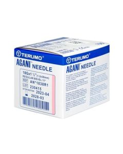 Ago ipodermico Terumo Agani 18Gx1 1/2" - 1,2x38mm - AN*1838R1 - rosa - sterile confezione 100 pezzi