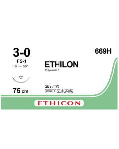 SUTURA MONOFILAMENTO ETHICON ETHILON - 3/0 ago 24 mm conf. 36 pezzi