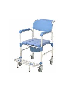 SEDIA A ROTELLE COMODA BLU - sedia da bagno con rotelle 