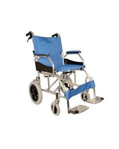 CARROZZINA QUEEN GIMA IN ALLUMINIO - seduta 46 cm in tessuto azzurro