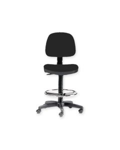 SGABELLO con schienale ed anello nero