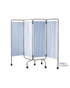 PARAVENTO A 4 ANTE CON RUOTE - senza tende