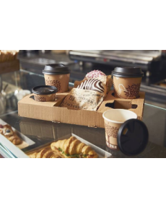 Portabicchiere da 4 in cartone per asporto bicchieri caffè/cappuccino 50 pezzi