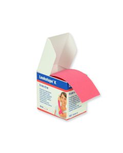 Leukotape K, tape per taping neuromuscolare bsn, 5x5 cm, colore rosa, conf. 1 pezzo