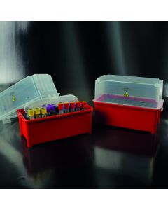 Portaprovette con coperchio ermetico-40 fori diam. 12-16 mm