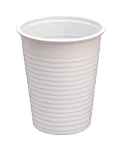 Bicchiere 200 cc plastica bianco conf da 100 pezzi