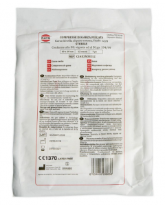 Rays garza sterile in cotone piegata 16 strati 10 x 10 cm conf. 5 pezzi