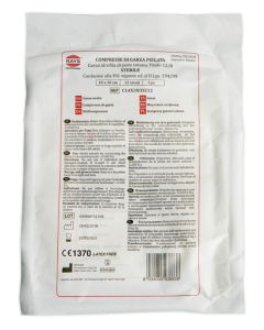 Garze sterili in cotone piegate 16 strati 10 x 20 cm in confezione da 5 pezzi - Rays