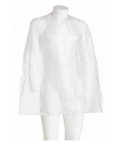 Mantella monouso parrucchiere in PE bianca 85 x 115 cm-30 pezzi