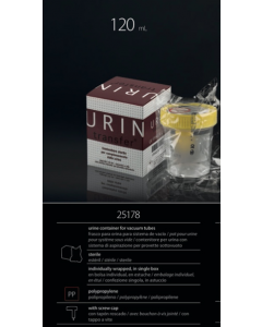 Contenitore urine sterile-Ad aspirazione sottovuoto-120 ml