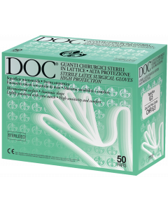Gardening guanto chirurgico sterile monouso in lattice con polvere conf. 50 pezzi
