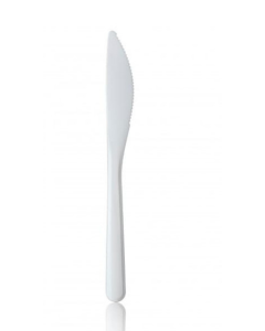 Dopla coltello in plastica bianca riutilizzabile in confezione da 20 pezzi