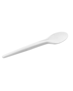 Dopla cucchiaio in plastica bianca riutilizzabile in confezione da 20 pezzi