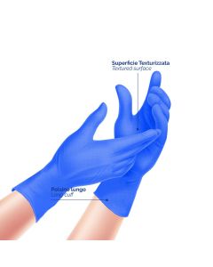 RAYS BIOSAFE HIGH RISK Guanto in lattice spessorato blu 20 gr senza polvere 50 pezzi