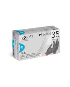 RAYS BIOSOFT PF BLACK 35 Guanto in nitrile nero senza polvere conf. 100 pezzi