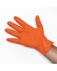 GARDENING EKO GRIP Guanto in nitrile arancione 8,7 gr senza polvere puntinato con. 50 pezzi