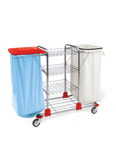 VDM ELBA 1 carrello portabiancheria in acciaio cromato dimensioni 125 x 44 x 105h