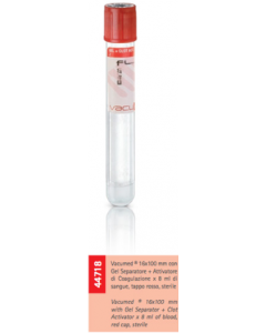 FL Medical Vacumed provetta Gel Separatore + Attivatore di Coagulazione tappo rosso sterile 100 pezzi