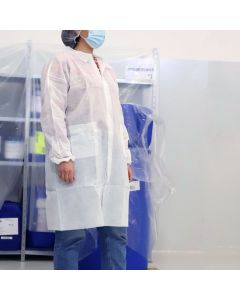 Gardening camice  da laboratorio in tnt bianco con chiusura a velcro 50 gr. Conf. Singola 