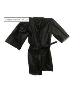 Kimono monouso nero in tnt leggero confezione 10 pezzi