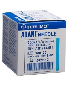 Ago ipodermico Terumo Agani 23Gx1 1/4" - 0,6x32mm - AN*2332R1 - blu - sterile confezione 100 pezzi